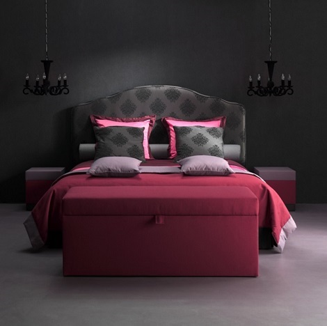 Boxspring opruiming showroom,barok,medallion,zwart,klassiek,180x210cm,sprei,kussens,hockers,lila,rose